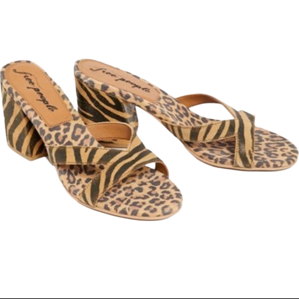 Free People Charlie Mixed Animal Print Sandals Size EU 38 (7) - Picture 9 of 12
